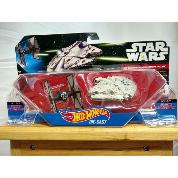 Hot Wheels Star Wars TFA Tie Fighter vs. Millennium Falcon Die-Cast - Picture 3 of 7